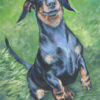 Dachshund art CANVAS print of LA Shepard painting 12x16 dog art