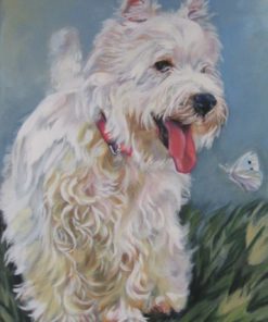 West Highland Terrier PORTRAIT ART print canvas PRINT of LAShepard painting 12x16""""