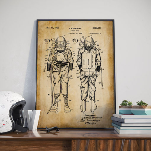 Vintage Diving Suits Poster| Diving Wall Art| Diving Gifts| Wall Prints| Patent Poster| Canvas Print| Poster Vintage