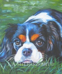 Cavalier King Charles Spaniel DOG PORTRAIT art canvas PRINT by LAShepard painting 8x10""""
