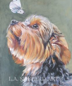 Yorkshire Terrier YORKIE PORTRAIT canvas PRINT of LAShepard painting 12x16"" dog art""