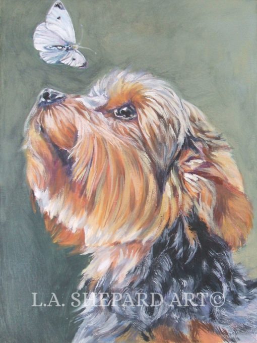 Yorkshire Terrier YORKIE PORTRAIT canvas PRINT of LAShepard painting 12x16"" dog art""
