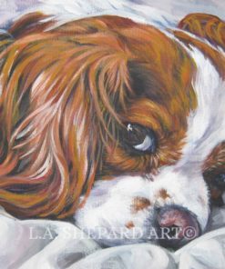 Cavalier King Charles Spaniel DOG ART portrait canvas PRINT of LAShepard painting 8x10""""