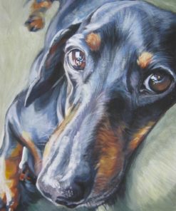 DACHSHUND dog PORTRAIT art canvas PRINT of painting by LAShepard 11x14""""