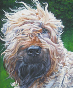 WHEATEN Terrier dog art PORTRAIT canvas PRINT of LAShepard painting 12x16""""