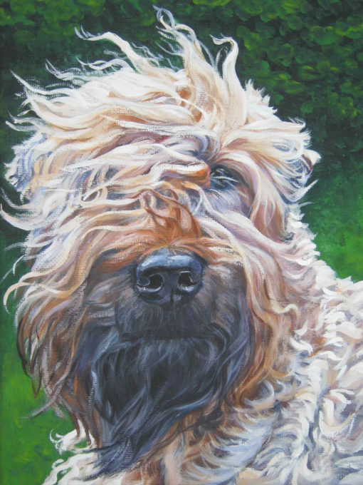WHEATEN Terrier dog art PORTRAIT canvas PRINT of LAShepard painting 12x16""""