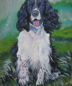 English Springer Spaniel art CANVAS print of LA Shepard painting 12x16 dog art