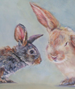 bunny rabbit art print CANVAS print of LA Shepard painting 12x16