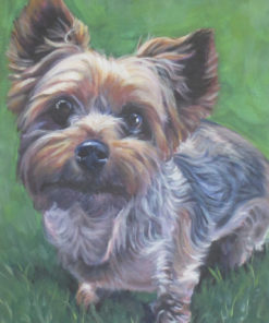 Yorkshire Terrier yorkie dog art CANVAS print of LA Shepard painting 12x16