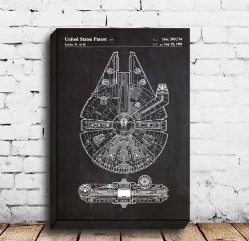 CANVAS Star Wars patentMillennium FalconStar Wars Poster Millennium Falcon Star Wars Patent Patent art patent Millennium Falcon p346