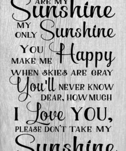 You Are My Sunshine Wood Sign or Canvas Wall Art Christmas Gift New Baby Nursery Decor Mother's Day Shower Gift