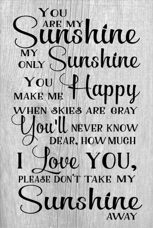 You Are My Sunshine Wood Sign or Canvas Wall Art Christmas Gift New Baby Nursery Decor Mother's Day Shower Gift