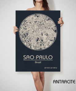 SAO PAULO Brazil CANVAS Map Sao Paulo Brazil Poster City Map Sao Paulo Brazil Art Print Sao Paulo Brazil