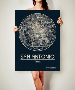 SAN ANTONIO Texas CANVAS Map San Antonio Texas Poster City Map San Antonio Texas Art Print San Antonio Texas
