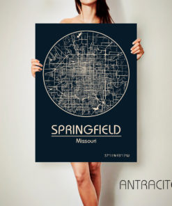 SPRINGFIELD Missouri CANVAS Map Springfield Missouri Poster City Map Springfield Missouri Art Print Springfield Missouri