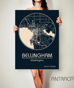 BELLINGHAM Washington CANVAS Map Bellingham Washington Poster City Map Bellingham Washington Art Print Bellingham Washington Hapava