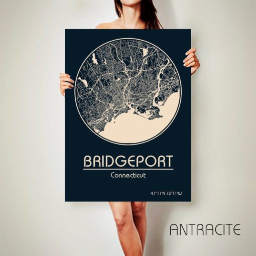 BRIDGEPORT Connecticut CANVAS Map Bridgeport Connecticut Poster City Map Bridgeport Connecticut Art Print Bridgeport Connecticut poster