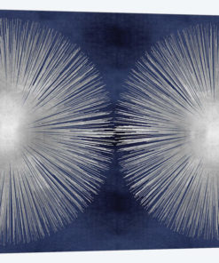 Silver Sunburst On Blue II