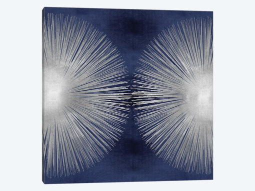 Silver Sunburst On Blue II