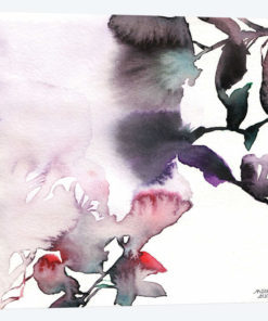 Watercolor Floral Pink Purple Trio I