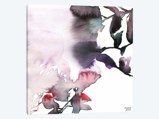 Watercolor Floral Pink Purple Trio I