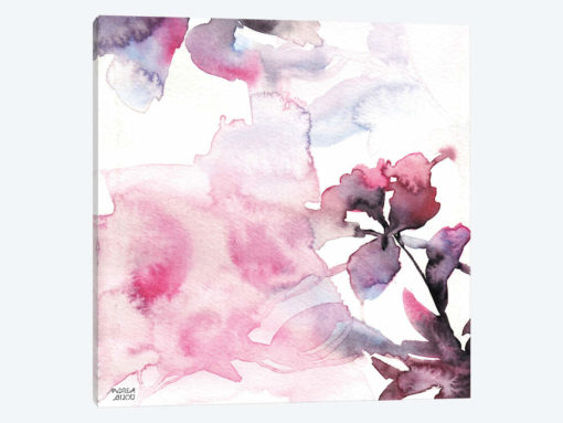Watercolor Floral Pink Purple Trio II