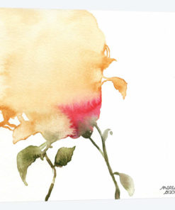 Watercolor Floral Yellow and Red I