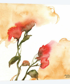 Watercolor Floral Yellow and Red II