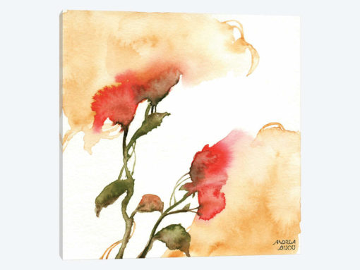 Watercolor Floral Yellow and Red II