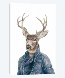 Deer In Navy Blue