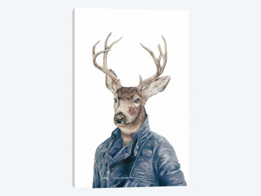 Deer In Navy Blue