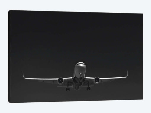 Black And Silver Study 767 Landing