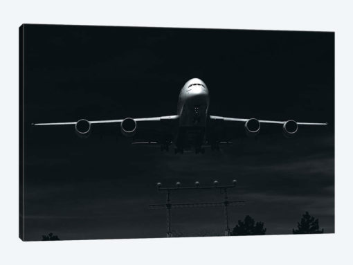 Black And Silver Study A380 Landing Full