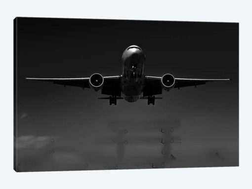 Black And Silver Study B777 Wings Spread
