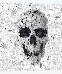 Doodle Skull, Square