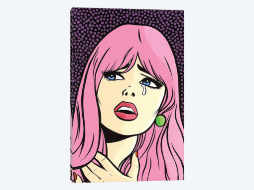 Pink Hair Crying Comic Girl