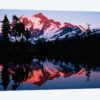 Mount Shuksan And its Reflection In Picture Lake At Dusk, North Cascades National Park, Washington, USA