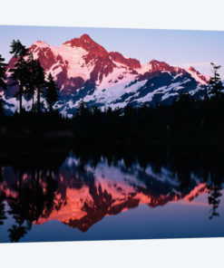 Mount Shuksan And its Reflection In Picture Lake At Dusk, North Cascades National Park, Washington, USA