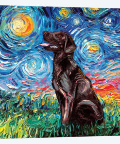 Chocolate Labrador Night