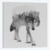 Wolf In The Woods IV in B&W