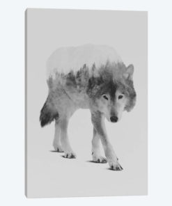 Wolf In The Woods II in B&W