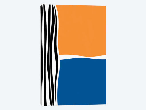 Irregular Shapes & Stripes - Orange & Blue