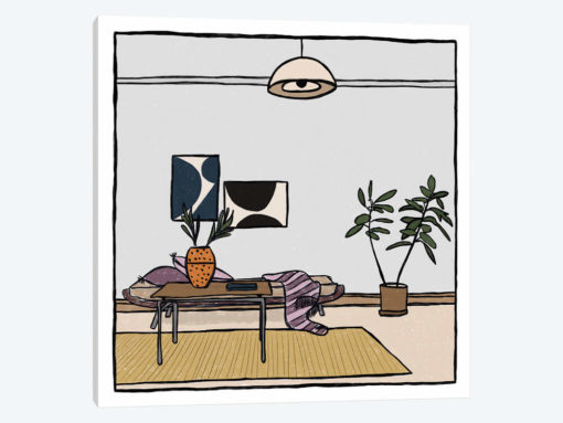 Living Room With Ficus Tree