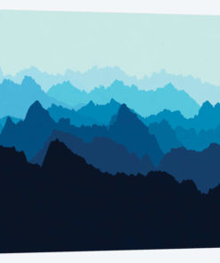 Mountains In Blue Fog