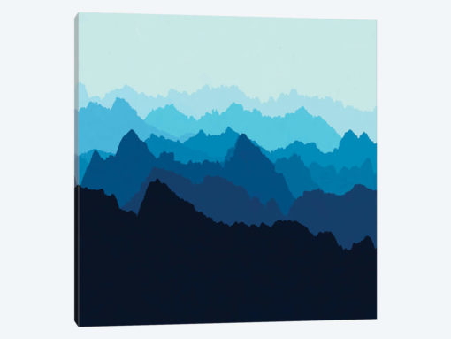 Mountains In Blue Fog