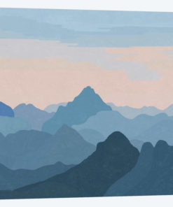 Pastel Sunset Over Blue Mountains