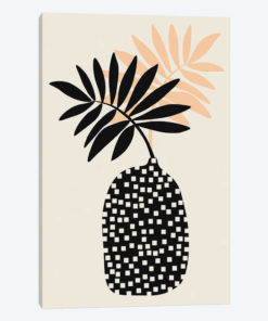 Still Life With Vase And Tropical Leaves