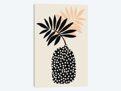 Still Life With Vase And Tropical Leaves