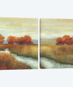 Orange Treescape Diptych