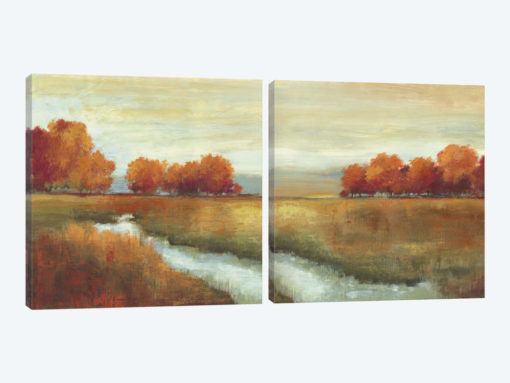 Orange Treescape Diptych